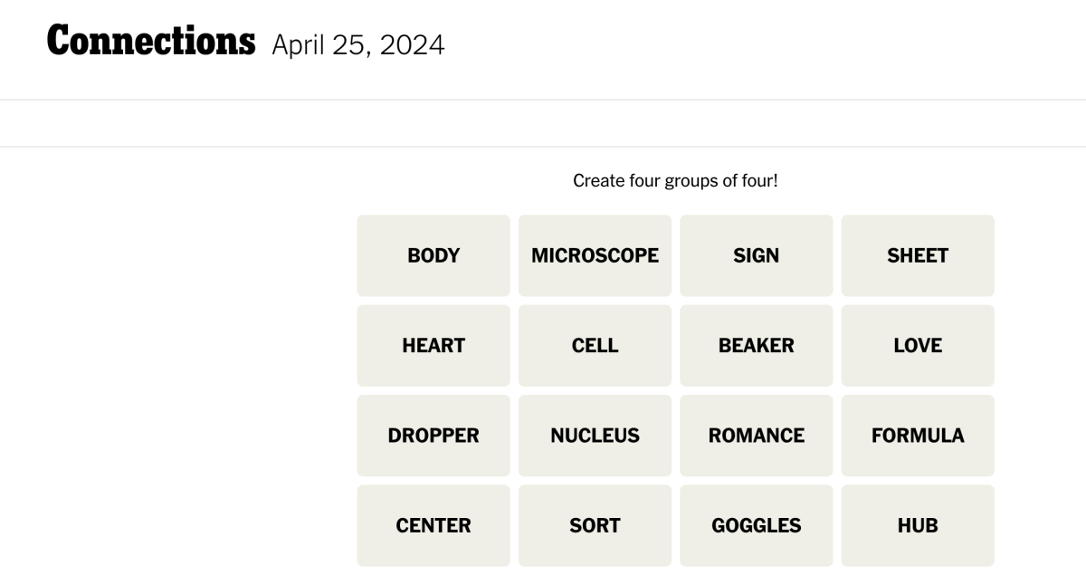 <em>Today's NYT Connections puzzle for Thursday, April 25</em><em>, 2024</em><p>New York Times</p>
