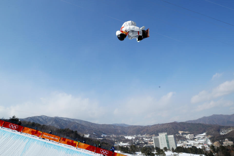Shaun White competes during the Snowboard Men's Halfpipe Qualification on day four of the PyeongChang 2018 Winter Olympic Games in South Korea. Cameron Spencer—Getty Images