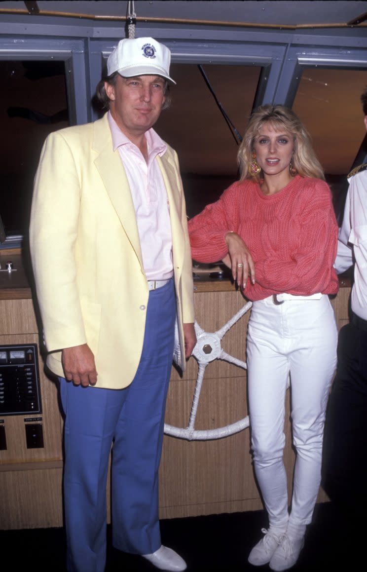 Trump in yacht attire with ex-wife Marla Maples (Photo: WireImage)