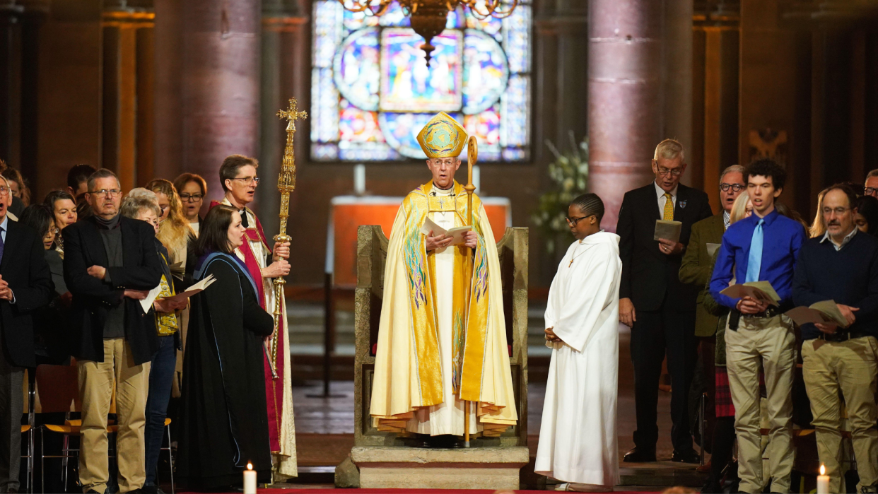  Archbishop of Canterbury Justin Welby leads the Easter Sung Eucharist at Canterbury Cathedral. 