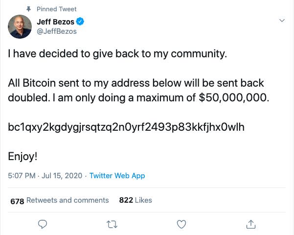 Jeff Bezos bitcoin scam