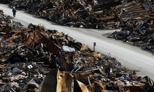 <span class="caption">Three weeks after the 9.0 magnitude quakre and subsequent tsunami struck Japan.</span> <span class="attribution"><a class="link " href="https://webgate.epa.eu/webgate" rel="nofollow noopener" target="_blank" data-ylk="slk:EPA/Stephen Morrison;elm:context_link;itc:0;sec:content-canvas">EPA/Stephen Morrison</a></span>