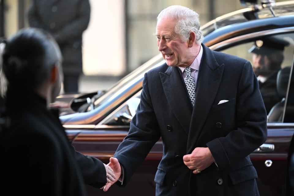 Charles arrives for a reception with Christian Communities at King’s House (PA) (PA Wire)