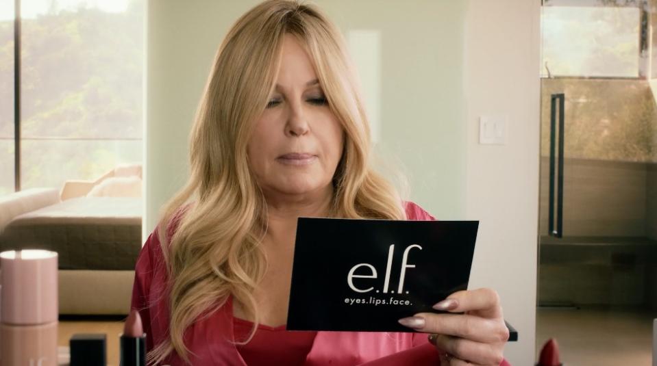 Actress Jennifer Coolidge made an appearance in e.l.f.&#39;s Super Bowl commercial. (Source: e.l.f. Beauty)