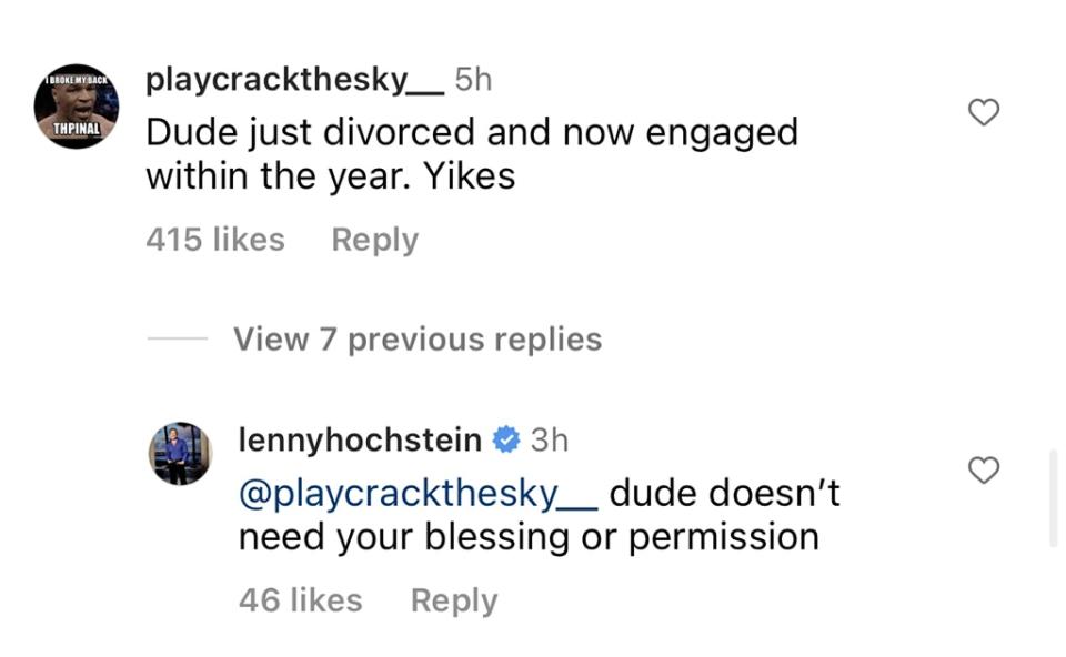 Lenny Hochstein, Katharina Mazepa, Engagement, Instagram