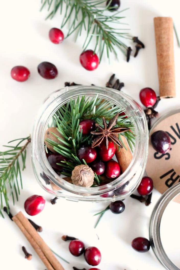 <p>A combination of cinnamon, cranberries, pine, nutmeg and orange blends creates a delightful holiday scent. </p><p><strong>Get the tutorial at <a href="http://www.deliacreates.com/stove-top-potpourri-neighbor-gifts-free-printable/" rel="nofollow noopener" target="_blank" data-ylk="slk:Delia Creates" class="link ">Delia Creates</a>. </strong></p><p><strong><strong><strong><a class="link " href="https://www.amazon.com/s/ref=nb_sb_noss_2?url=search-alias%3Daps&field-keywords=mason+jars&rh=i%3Aaps%2Ck%3Amason+jars&tag=syn-yahoo-20&ascsubtag=%5Bartid%7C10050.g.2856%5Bsrc%7Cyahoo-us" rel="nofollow noopener" target="_blank" data-ylk="slk:SHOP MASON JARS">SHOP MASON JARS</a></strong></strong><br></strong></p>