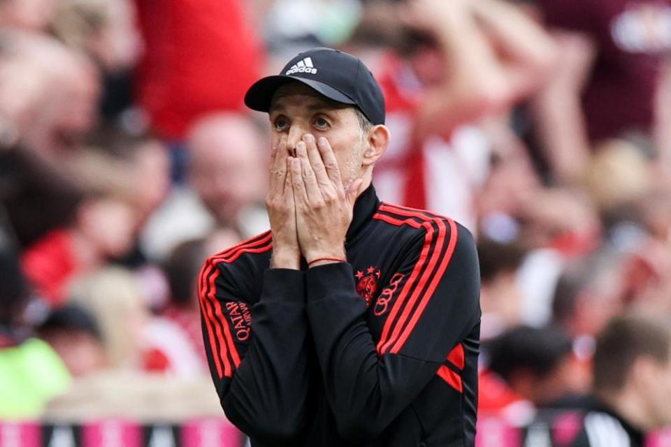 Thomas Tuchel reacts during the game.