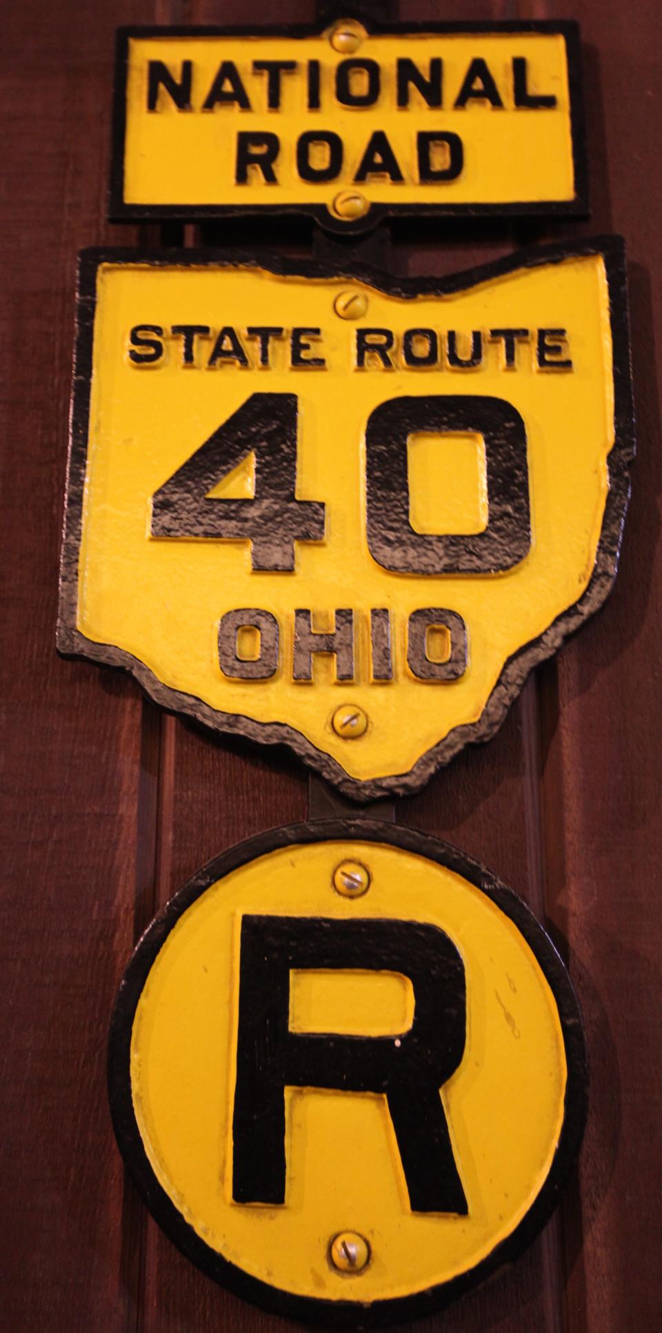 Markers from the old National Road, which like Zane's Trace, passed through Zanesville.