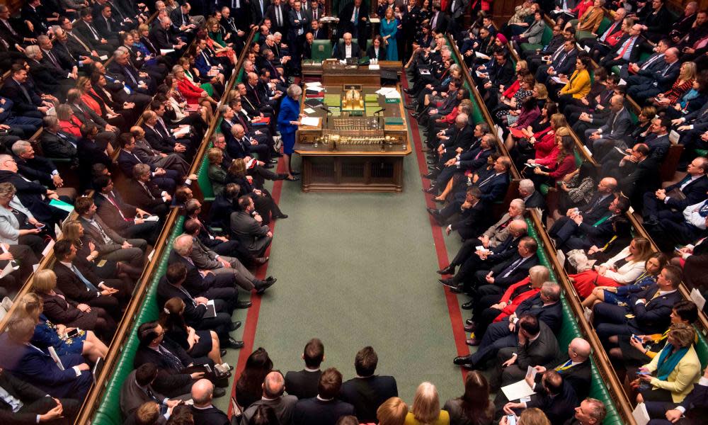 House of Commons after Theresa May was defeated on Brexit vote 16 January