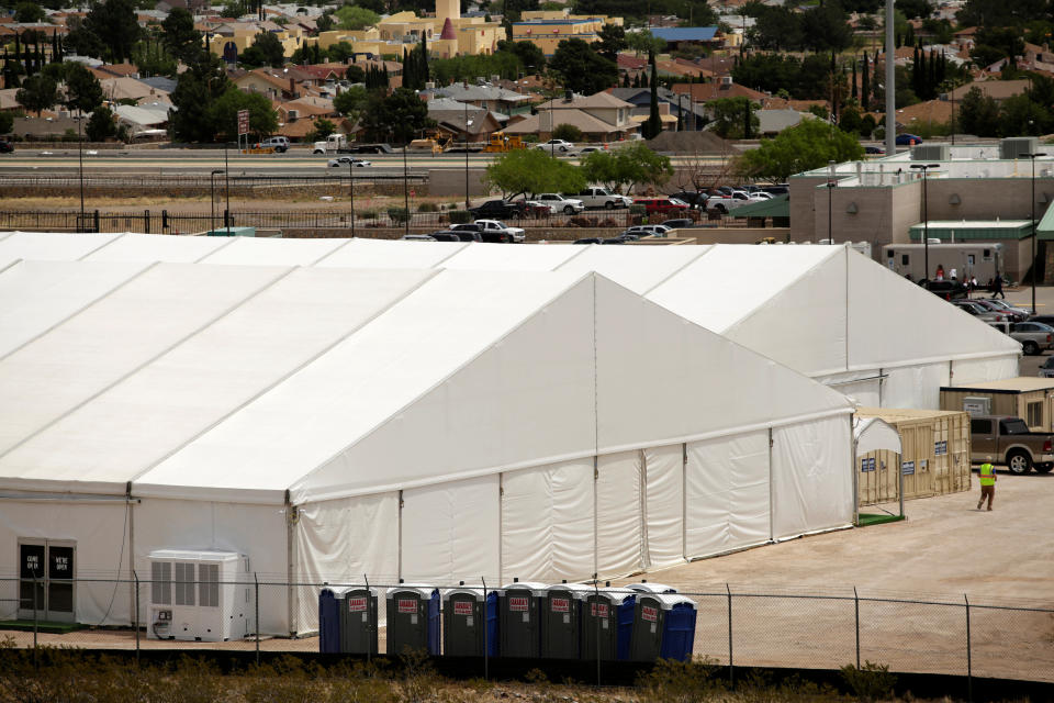 A general view shows a temporary facility for processing migrants requesting asylum, at the U.S. Border Patrol headquarters in El Paso, Texas, U.S. April 29, 2019. (Photo: Jose Luis Gonzalez/Reuters)