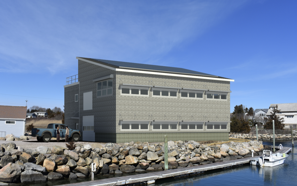 A rendering of the planned Matunuck Shellfish Hatchery and Research Center.