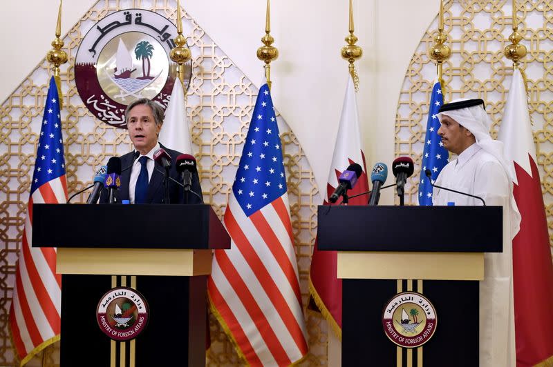 U.S. Secretary of State Antony Blinken meets with his Qatari counterparts in Doha