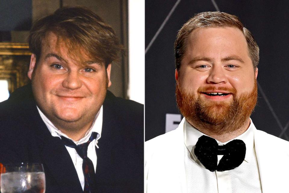 <p>Alan Singer/NBC/NBCU Photo Bank; Frazer Harrison/Getty Images</p> Chris Farley; Paul Walter Hauser