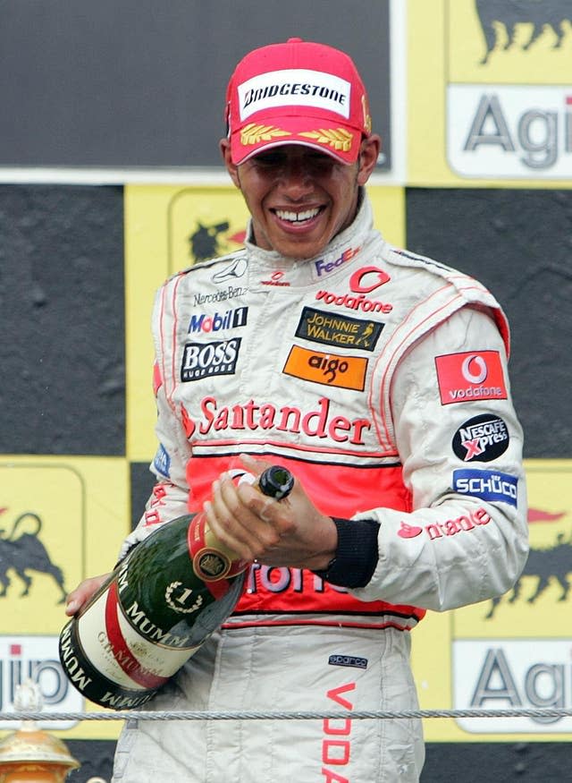 Lewis Hamilton celebrates