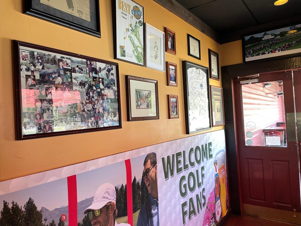 The entrance to TBonz Steakhouse in Augusta contains just a fraction of the Masters Tournament memorabilia accumulated by the restaurant since it opened in Augusta in 1986.