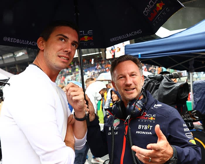 Mark Mateschitz con Christian Horner, director de la escudería Red Bull de Fórmula 1