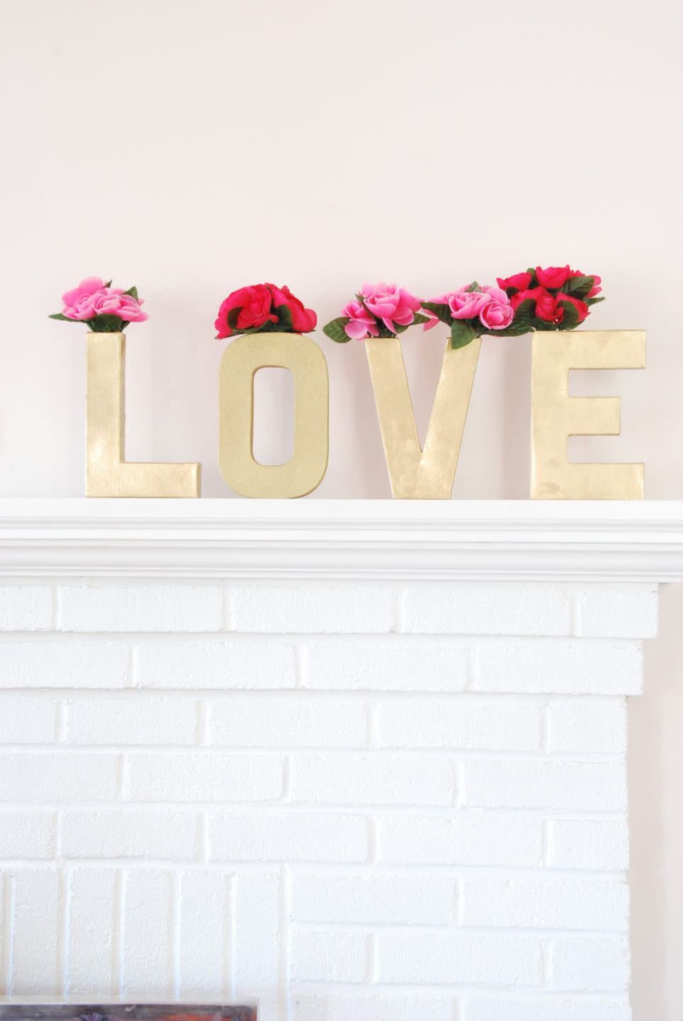 gold love vases valentines day decor