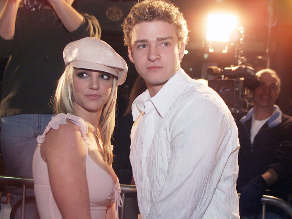 Britney Spears and Justin Timberlake photographed in 2002 (Getty Images)