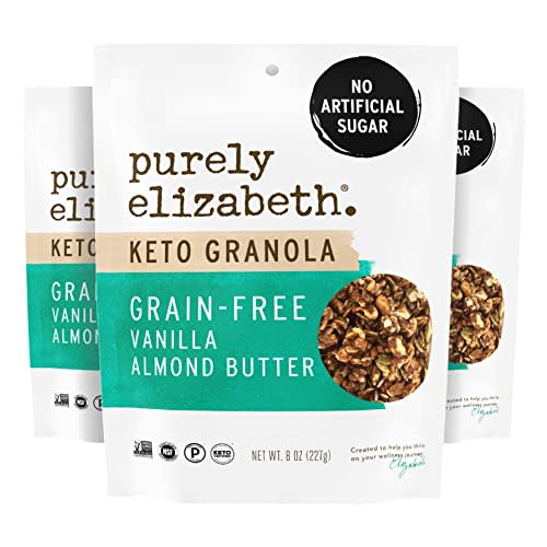 Purely Elizabeth, Vanilla Almond Butter + MCT Oil, Grain-Free Granola, Vegan, Gluten-Free, Paleo, Keto, non-GMO, 8 Ounce (Pack of 3)