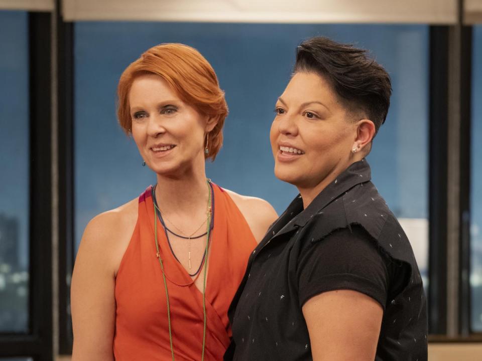 Cynthia Nixon and Sara Ramirez in ‘And Just Like That’ (Sky)