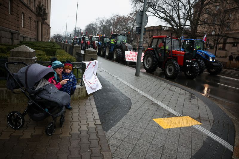 Polish farmers protest in Poznan