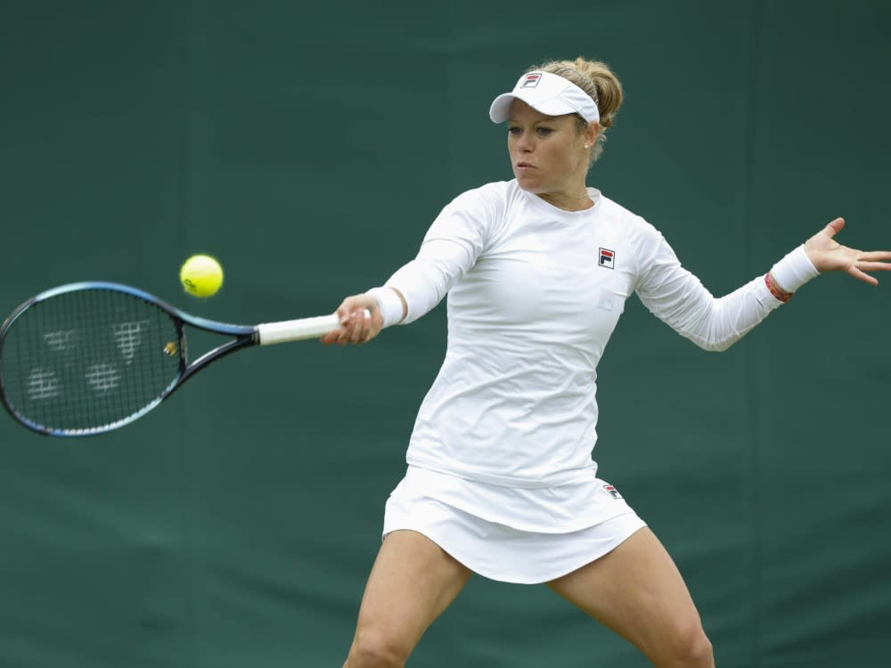 Laura Siegemund beim Erstrundenauftritt in Wimbledon (IMAGO/Juergen Hasenkopf)