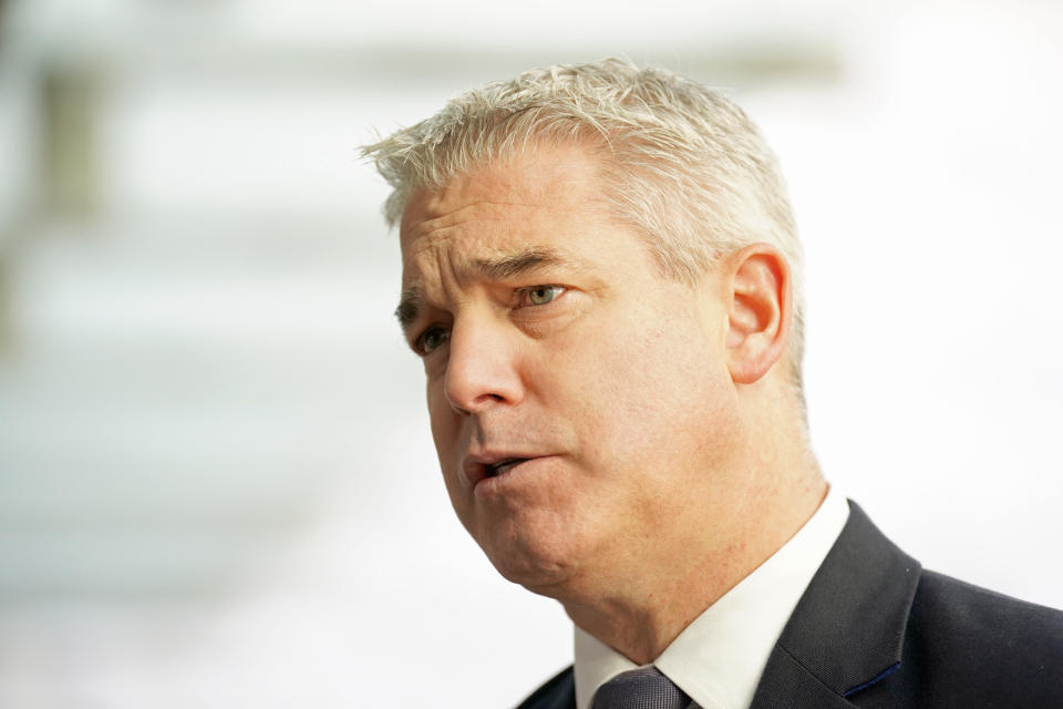 Health Secretary Steve Barclay speaks to the media as he leaves BBC Broadcasting House in London, after appearing on the BBC One current affairs programme, Sunday with Laura Kuenssberg. Picture date: Sunday November 20, 2022. (Photo by Kirsty O'Connor/PA Images via Getty Images)