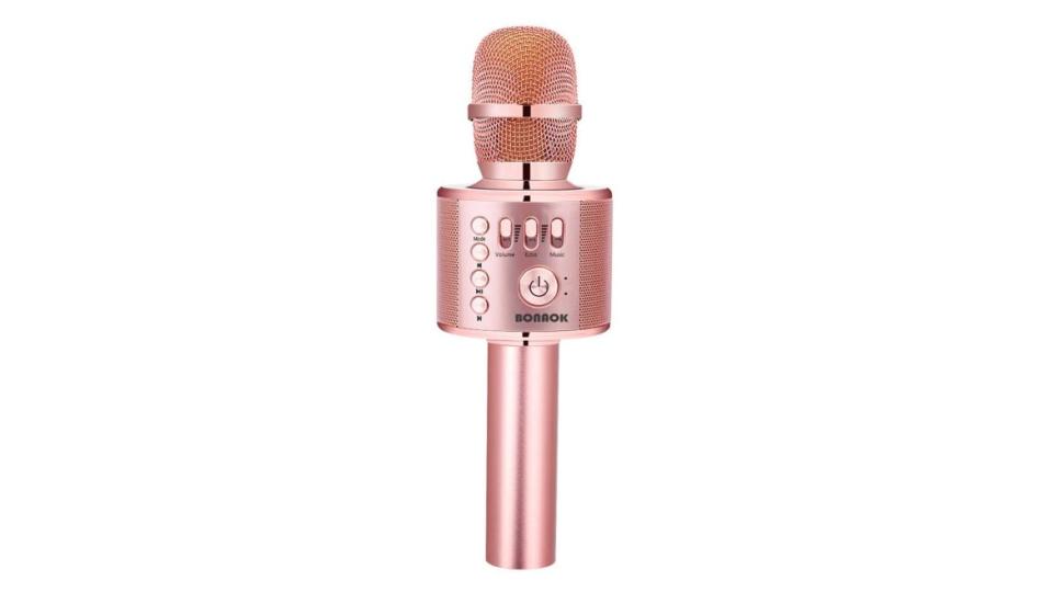 <div class="inline-image__caption"><p><a href="https://amzn.to/36swOsM" rel="nofollow noopener" target="_blank" data-ylk="slk:BONAOK Wireless Bluetooth Karaoke Microphone;elm:context_link;itc:0;sec:content-canvas" class="link ">BONAOK Wireless Bluetooth Karaoke Microphone</a>, $30</p></div>