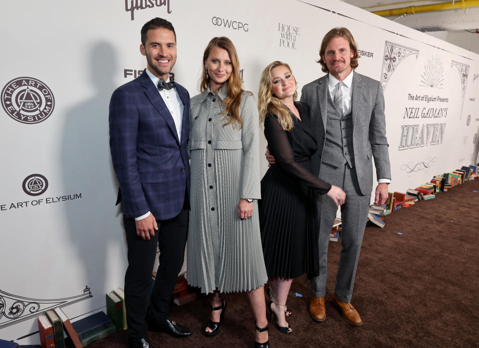 LOS ANGELES, CALIFORNIA - JANUARY 06: (L-R) Stephen Ringer, Aly Michalka, AJ Michalka, and Josh Pence attend The Art of Elysium's 25th Anniversary HEAVEN Gala at The Wiltern on January 06, 2024 in Los Angeles, California. (Photo by Randy Shropshire/Getty Images for The Art of Elysium)