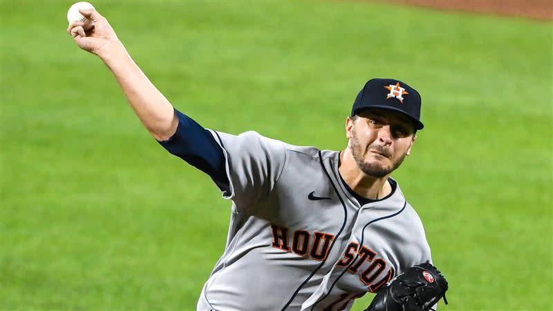 歐多瑞吉（Jake Odorizzi）先發5局飆9K僅投出1次保送。（圖／翻攝自太空人推特）