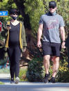 <p>Parents-to-be Katherine Schwarzenegger and Chris Pratt take a walk through their Los Angeles neighborhood on Monday.</p>