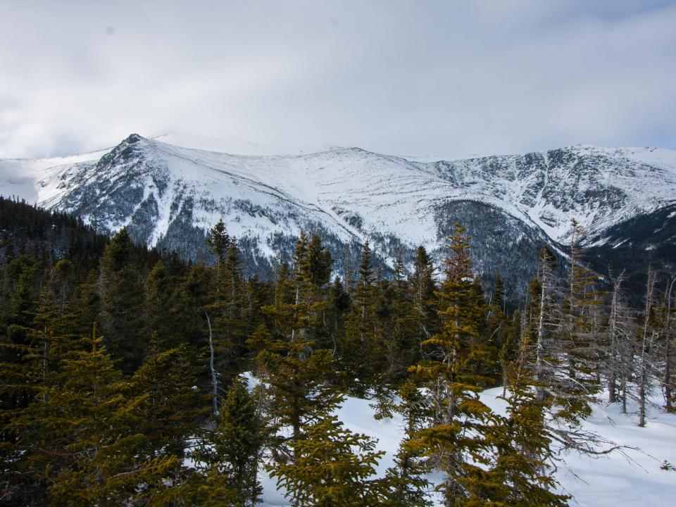 View from Boott Spur Trail, towards Huntington Ravine and Raymond Cataract on Mount Washington, New Hampshire.