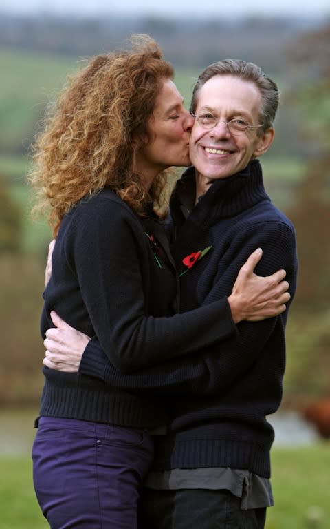 Mann with his wife Amanda, following his pardon and release by the Government of Equatorial Guinea in 2009 - Credit: Chris Radburn/PA