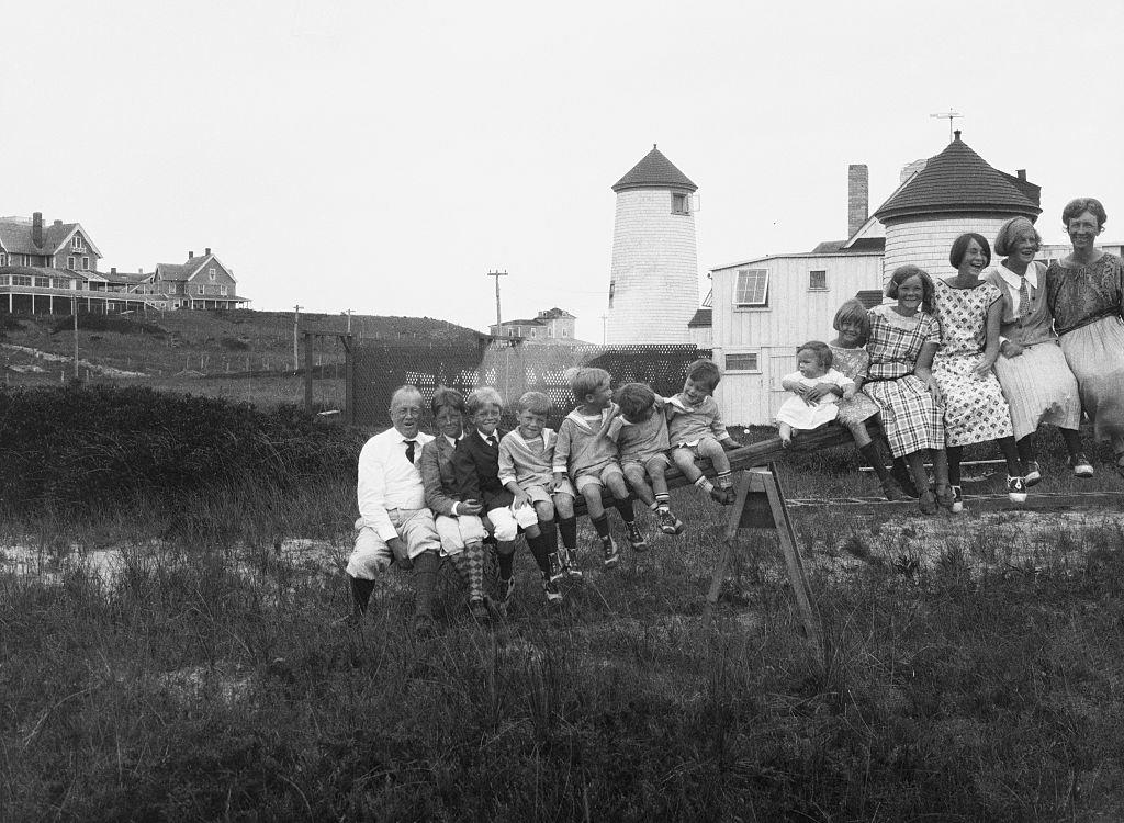 Major Gilbreth on See-Saw with Family on Vacation.