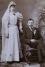<p>The majority of the images, Frank said, were sourced from flea markets in New York City and online stores.(Pictured: Vintage wedding portraits from “I Do, I Do” exhibit) </p>