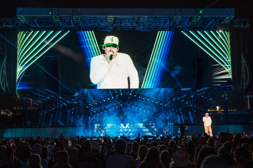 Morgan Wallen performs during his One Night at a Time Tour concert at Nissan Stadium in Nashville, Tenn., Thursday, May 2, 2024.