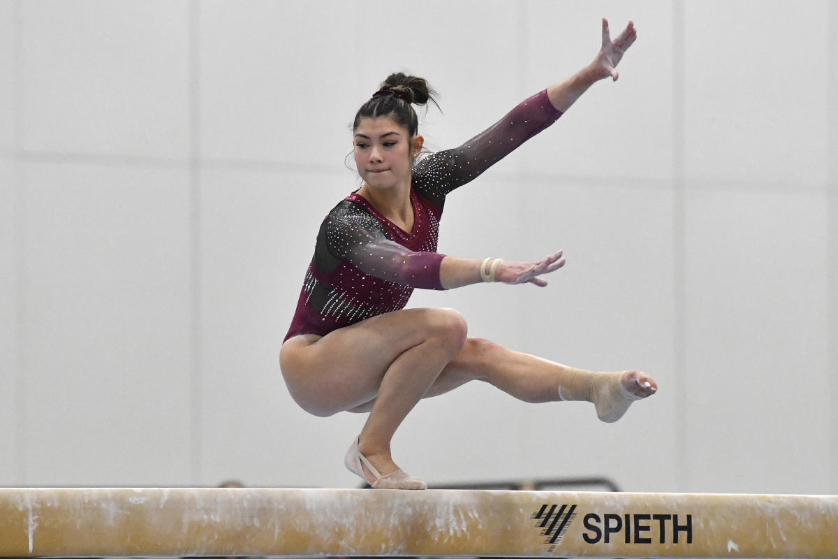 Kayla DiCello takes gold in USA Gymnastics Winter Cup. Olympic champ Sunisa  Lee falls on bars, beam