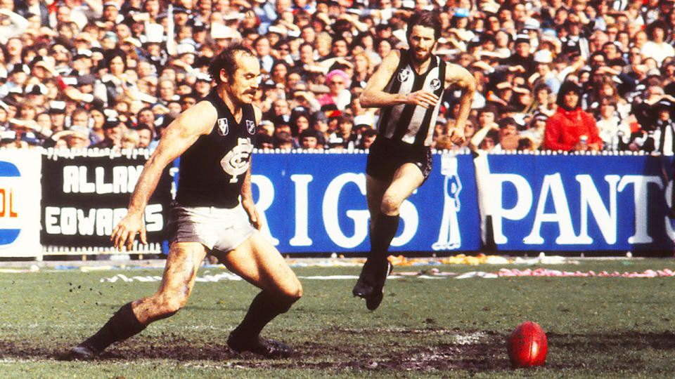 Alex Jesaulenko, pictured here in action during the 1979 VFL Grand Final between Carlton and Collingwood.