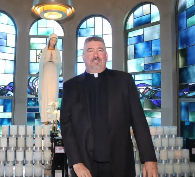 In this 2019 photo, the Rev. David Costa is pictured in St. Thomas More Church in Somerset, one of the three churches that he oversees as pastor.