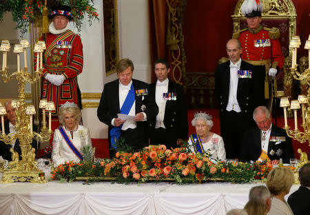 King Willem-Alexander of the Netherlands makes a speech during a State Banquet at Buckingham Palace, in London, Britain, October 23, 2018. Yui Mok/Pool via REUTERS