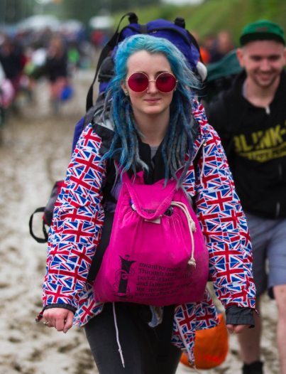 It wouldn’t be Glastonbury without some serious fashion statements. (SWNS)