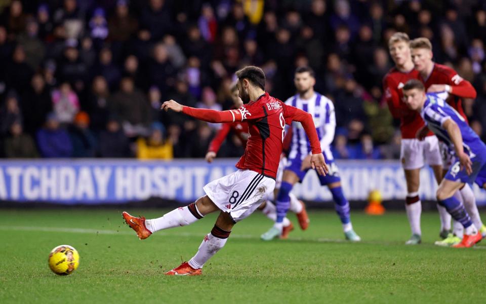 Manchester United's Bruno Fernandes from the spot