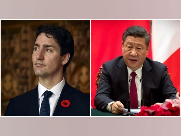 Canadian Prime Minister Justin Trudeau (L) and Chinese President Xi Jinping (R)