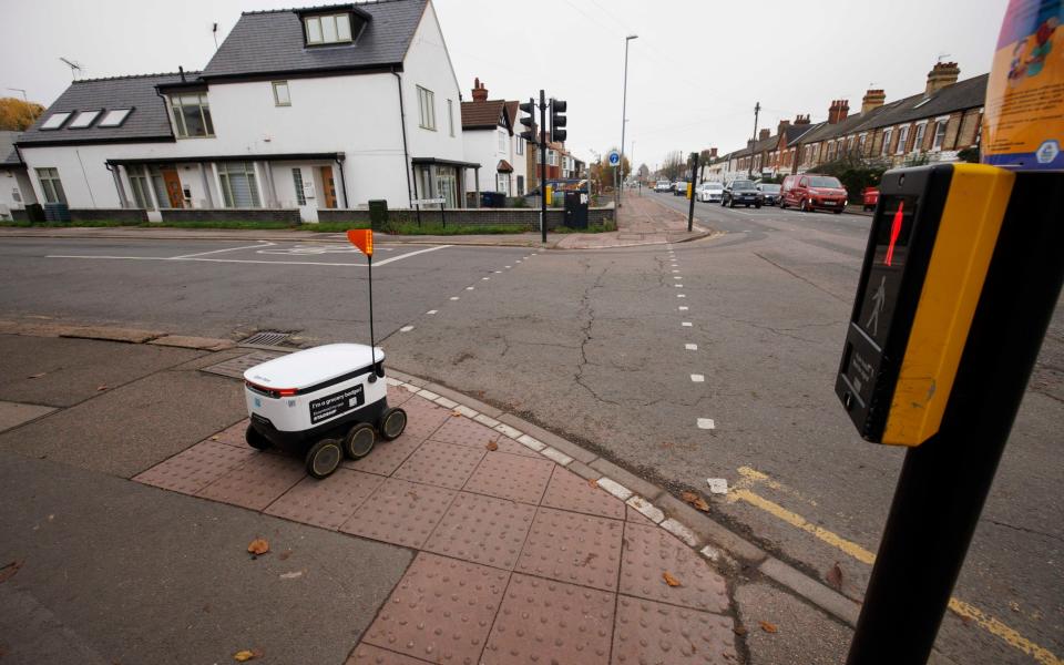Food delivery robots technology artificial intelligence autonomous vehicles roads convenience - Jamie Lorriman for The Telegraph