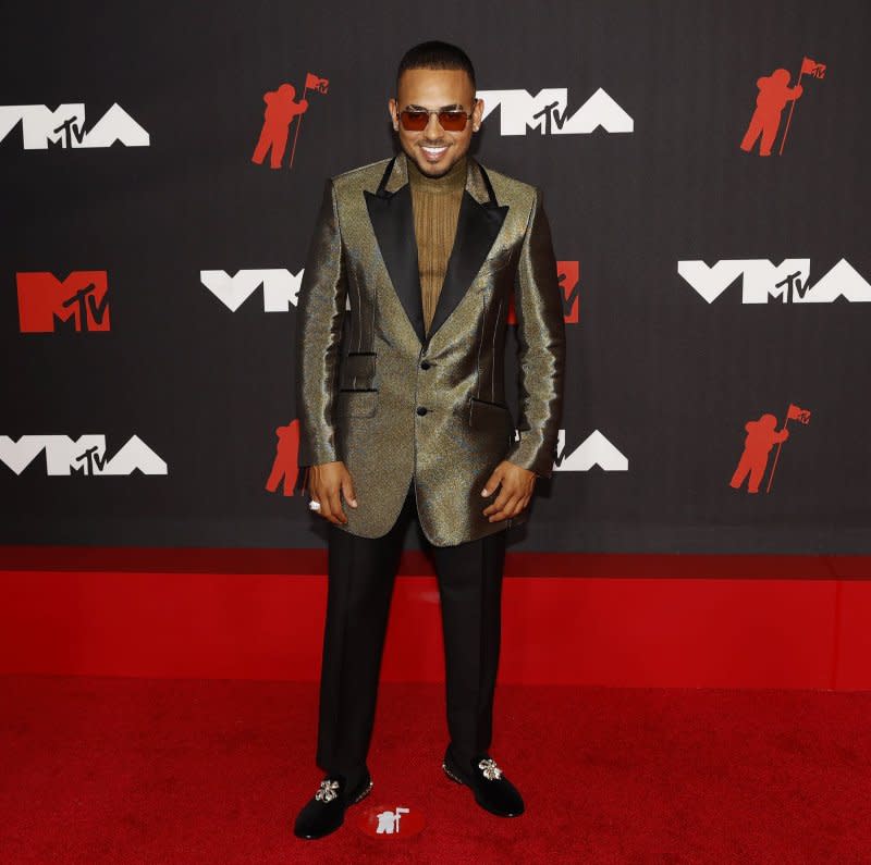 Ozuna arrives on the red carpet at the 38th annual MTV Video Music Awards at Barclays Center in New York City on September 12, 2021. The singer turns 32 on March 13. File Photo by John Angelillo/UPI