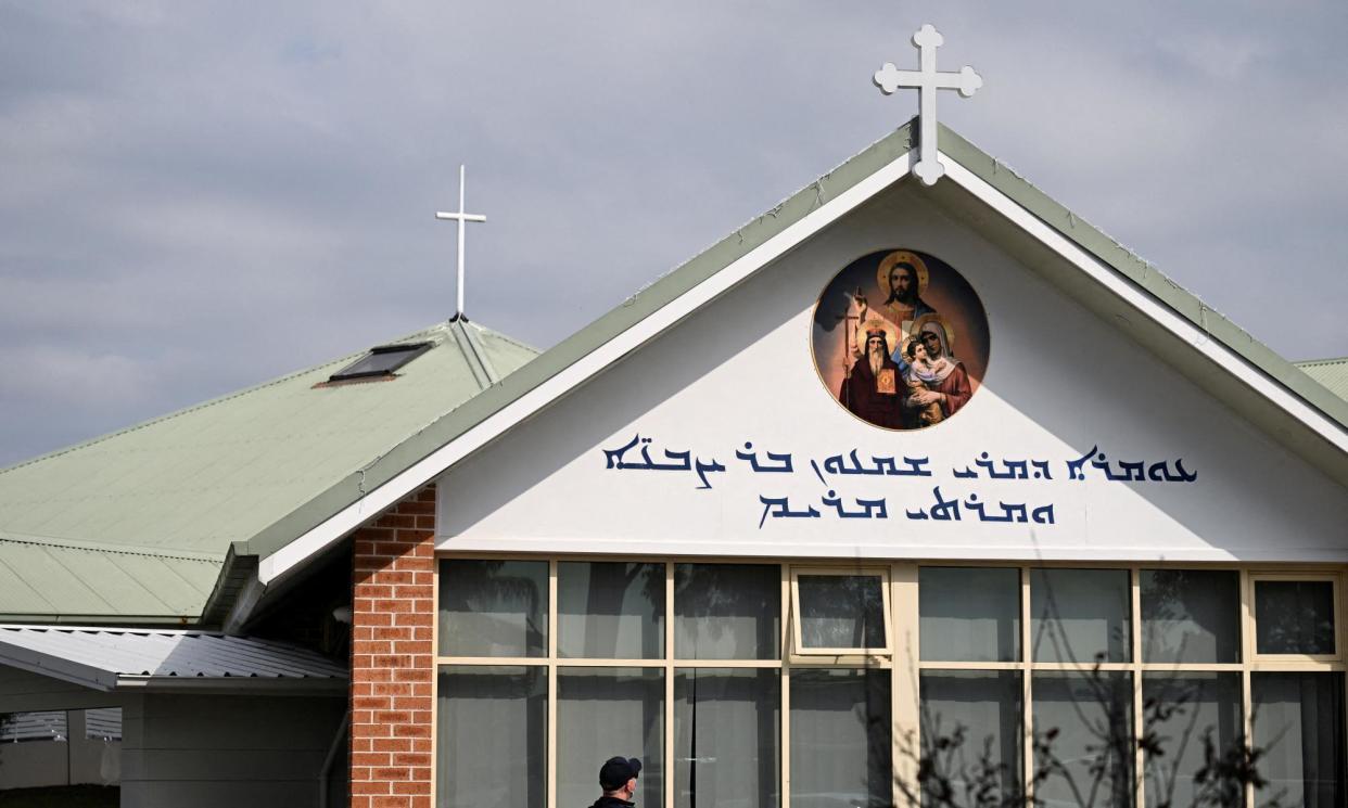 <span>The Assyrian Christ The Good Shepherd church in Sydney where a bishop was allegedly stabbed by a 16-year-old boy.</span><span>Photograph: Jaimi Joy/Reuters</span>