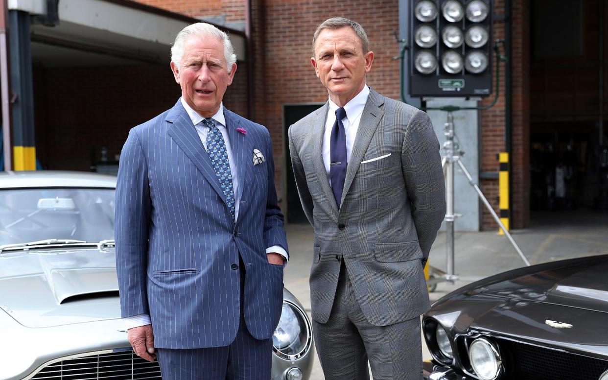 The future King Charles with Daniel Craig on the set of No Time To Die in 2019 - Chris Jackson/Getty