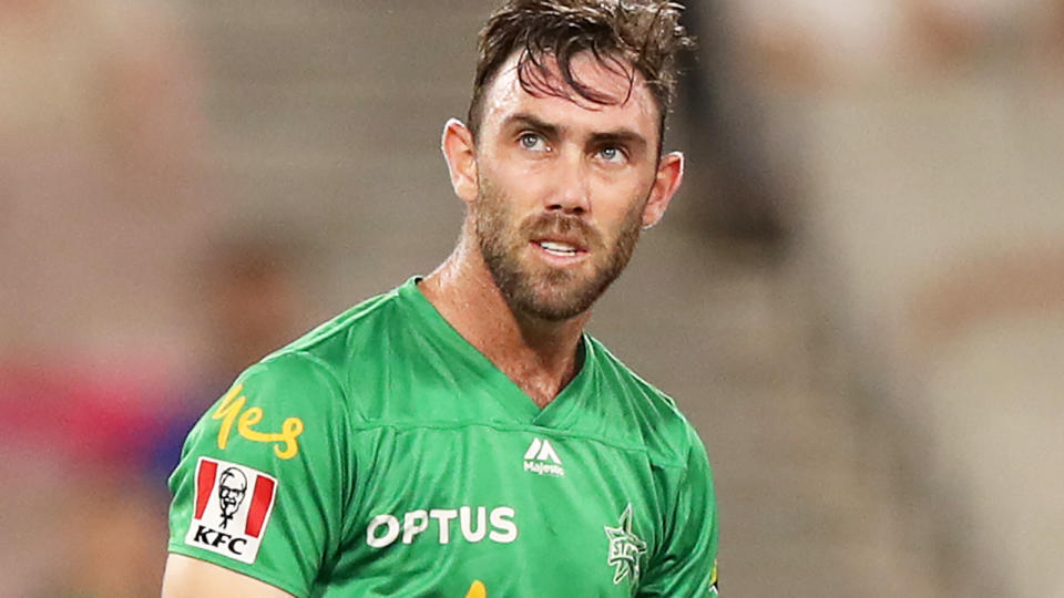 Glenn Maxwell, pictured here after being dismissed in the Melbourne Stars' collapse.