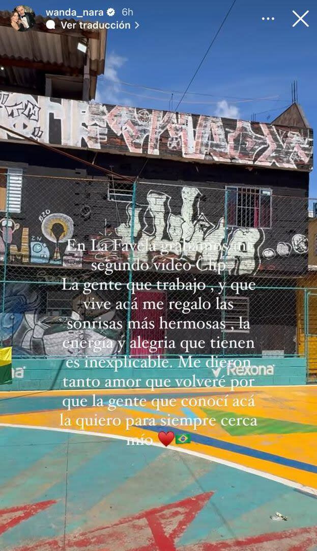 Wanda Nara grabó su segundo videoclip en una favela de Brasil (Foto: Instagram @wanda_nara)