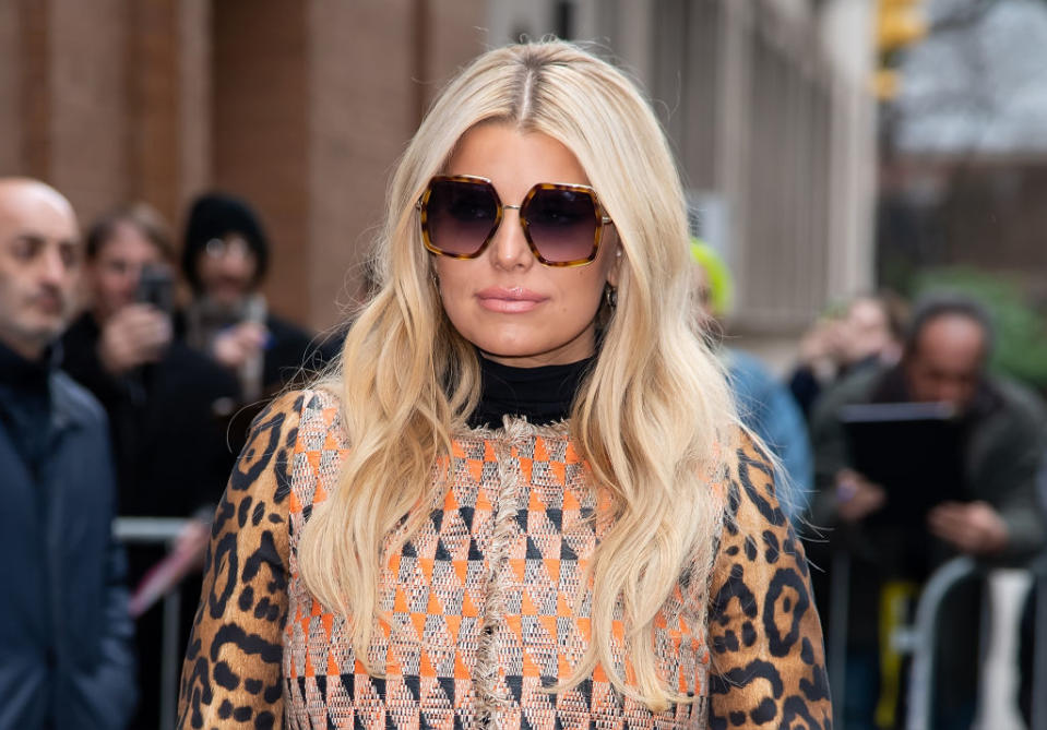 Jessica Simpson has hit back at an article in Vogue which she claims "body shamed" her, pictured here in New York in February 2020. (Getty Images)